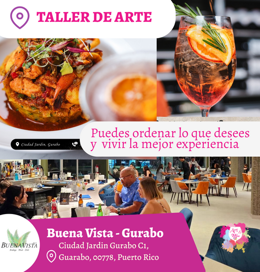 🎨¡Taller de arte!✨ Gurabo - Buena Vista, Jueves 23 Abril a las 7:00pm 🍷