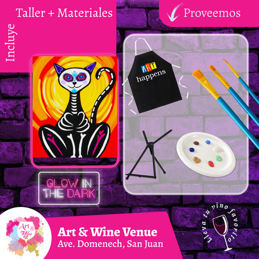 🎨!Halloween y Glow in the Dark! Viernes, 30 de Ocubtre2026 en Art & Wine Venue - San Juan -¡Lleva tu vino favorito! 7pm