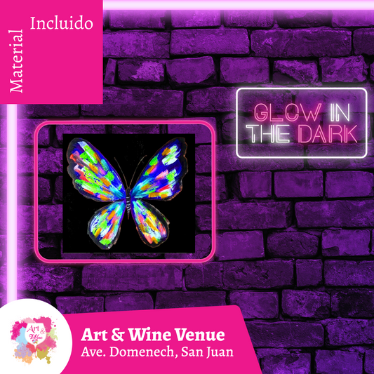 🎨¡Glow in the Dark! Miércoles, 29 de Abril 2026 en Art & Wine Venue - San Juan -¡Lleva tu vino favorito! 7pm