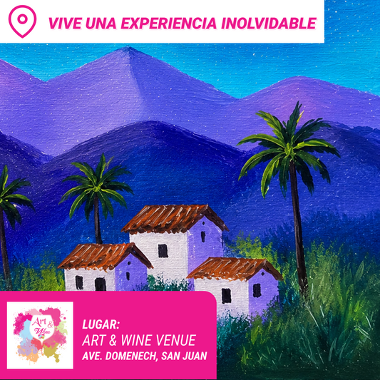 🎨¡Bring a Friend! Compra una taquilla y lleva otra gratis 🤩 - Taller de Arte en Art & Wine Venue - ✨Jueves, 17 de Septiembre en San Juan. ¡Lleva tu vino favorito!