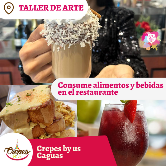 🎨¡Taller en Caguas! ✨Crepes by us ✨ Promo en mimosas 🍹 - 7pm- Sábado, 18 de Abril 2026
