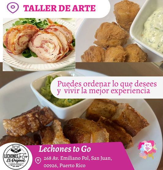 🎨¡Taller de Arte en Lechones To Go 7pm - Viernes, 23 de Octubre 2026 en San Juan. ¡Welcome Drinks! Incluye bebida de bienvenida