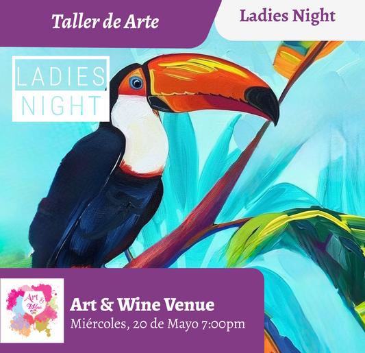 Ladies Night 💜 Art & Wine Venue 7pm- Miércoles, 20 de Mayo en San Juan. ¡Lleva tu vino favorito!