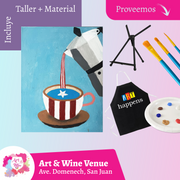 🎨¡Bring a Friend! Adquiere una taquilla y lleva otra gratis 🤩 - Taller de Arte en Art & Wine Venue - ✨Jueves, 25 de Septiembre en San Juan. ¡Lleva tu vino favorito!