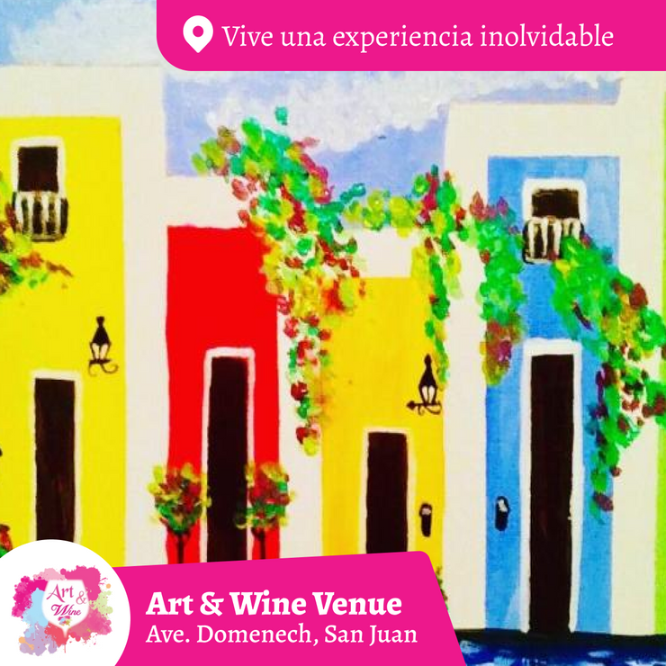 🎨¡Bring a Friend! Adquiere una taquilla y lleva otra gratis 🤩 - Taller de Arte en Art & Wine Venue - ✨Jueves, 28 de Agosto en San Juan. ¡Lleva tu vino favorito!