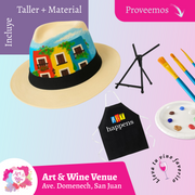 🎨¡Pinta tu sombrero en Art & Wine Venue 7pm - Viernes, 19 de diciembre en San Juan. ¡Lleva tu vino favorito!