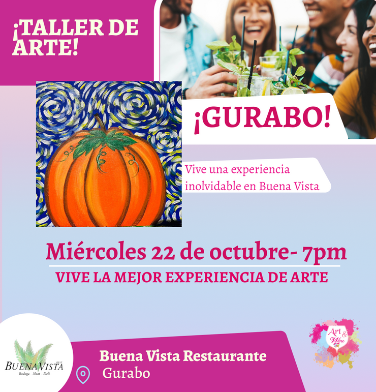 🎨¡Taller de arte!✨ Gurabo - Buena Vista, Miércoles 22 de octubre a las 7:00pm