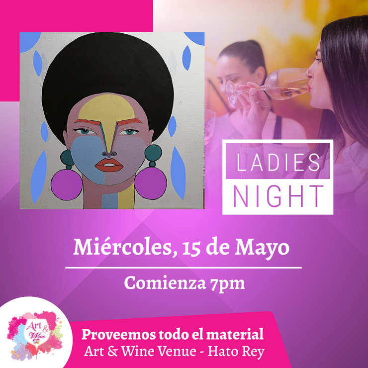 Ladies Night 💜 Art & Wine Venue 7pm- Miércoles, 15 de Mayo en San Juan. ¡Vino disponible solo en el local, ya sea en copa o botella!