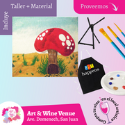 🎨Taller de arte en Art & Wine Venue 7pm -  Jueves, 23 de enero  en San Juan. ¡Lleva tu vino favorito!