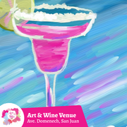 🎨Taller de arte en Art & Wine Venue 7pm -  Sábado, 11 de enero en San Juan. ¡Lleva tu vino favorito!