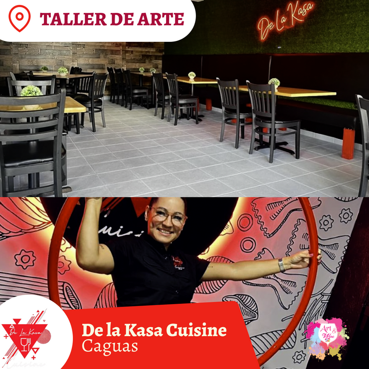 ¡Taller de arte en De la kasa Cuisine! ✨ Promo en copa de sangría🍹 - 7pm- Jueves, 16 de enero