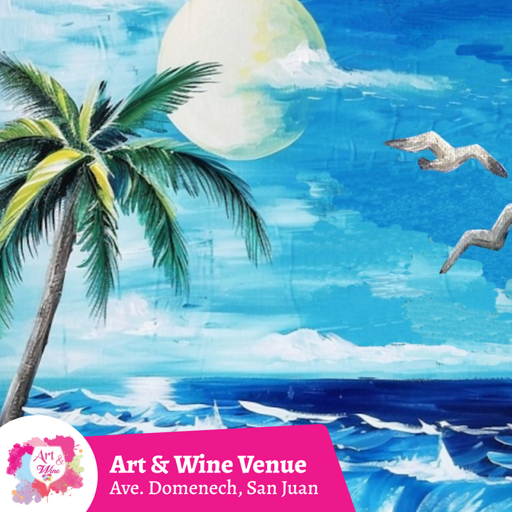 🎨Taller de arte en Art & Wine Venue 7pm -  Sábado, 15 de marzo en San Juan. ¡Lleva tu vino favorito!