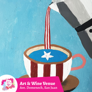 🎨¡Taller de arte en Art & Wine Venue 7pm - Sábado, 30 de Agosto en San Juan. ¡Lleva tu vino favorito!