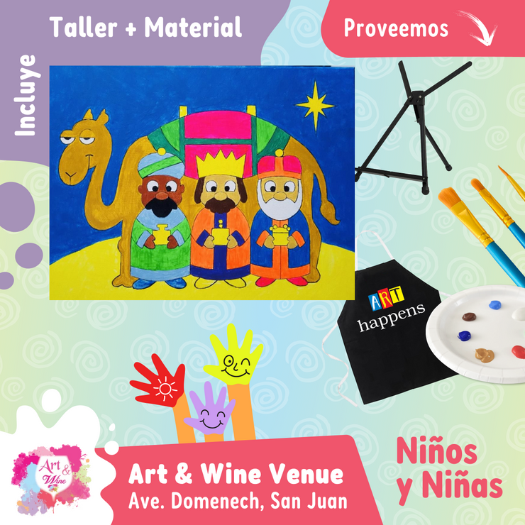 🎨Niños y Niñas (5 a 12 años) Domingo, 25 de Enero 2026 a las 2pm - Art & Wine Venue, San Juan. ✨¡Día en Familia!