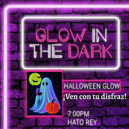 🎨!Halloween y Glow in the Dark! Sábado, 31 de Ocubtre2026 en Art & Wine Venue - San Juan -¡Lleva tu vino favorito! 7pm