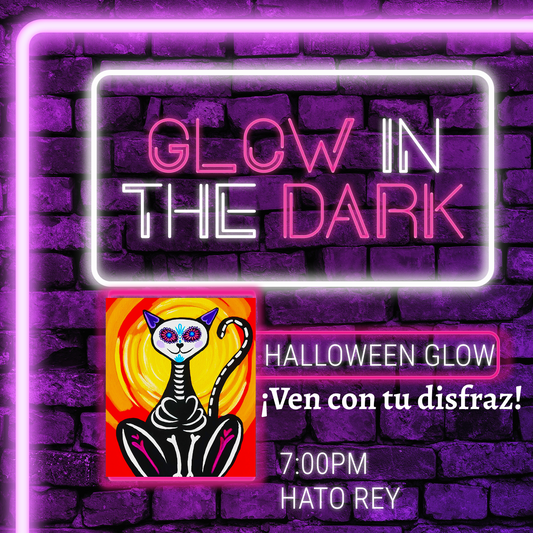 🎨!Halloween y Glow in the Dark! Viernes, 30 de Ocubtre2026 en Art & Wine Venue - San Juan -¡Lleva tu vino favorito! 7pm
