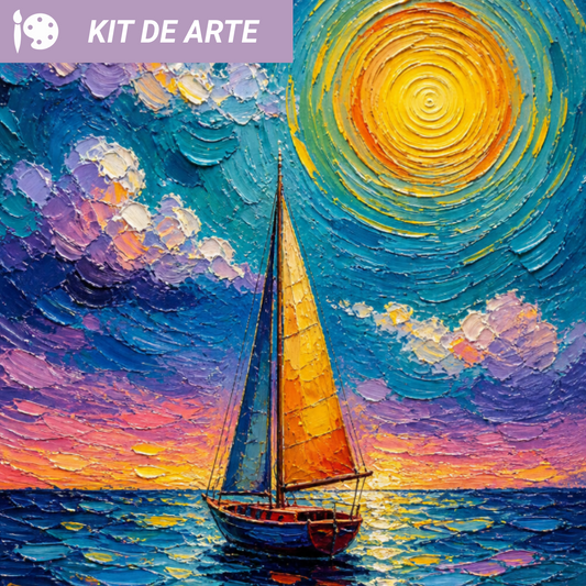 Kit de arte: Barco al atardecer