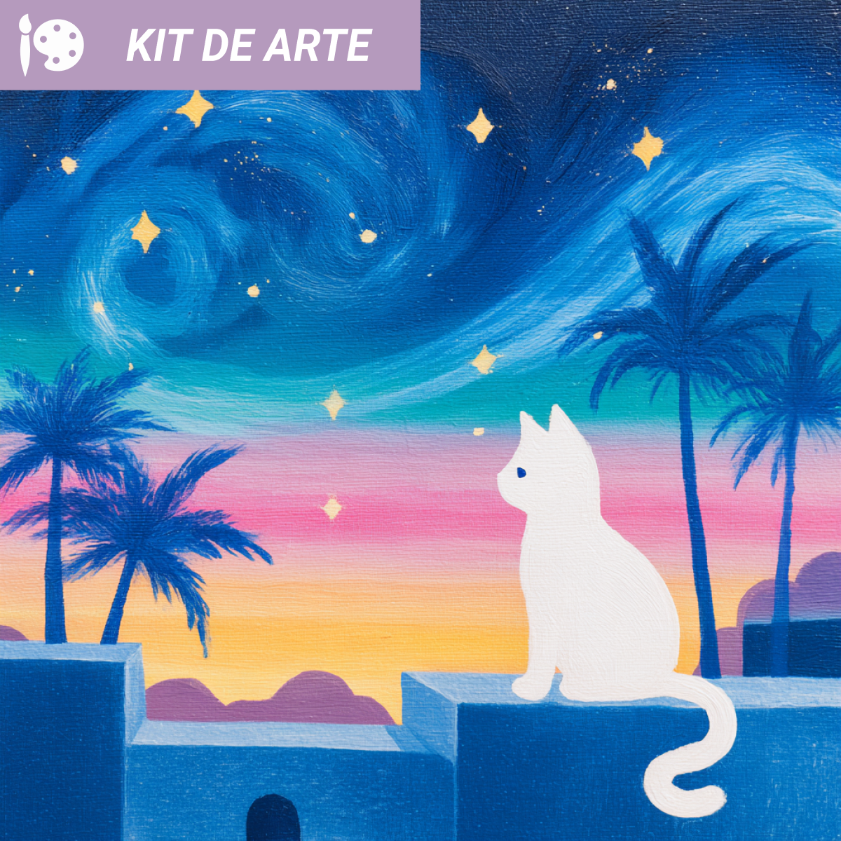 Kit de arte: Gato en la noche