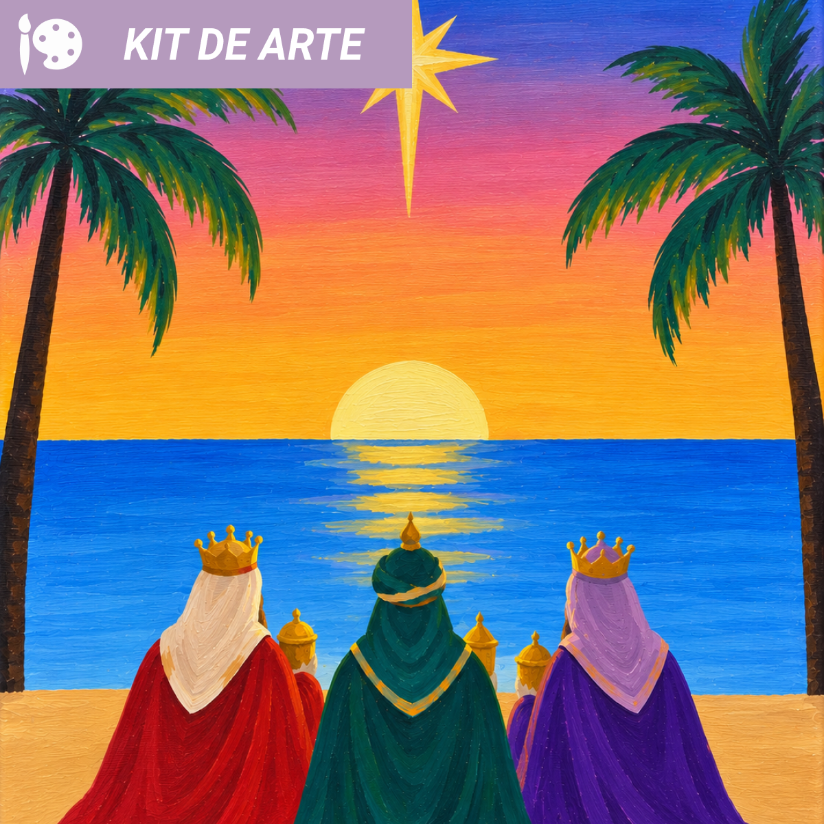 Kit de arte: Reyes en la playa