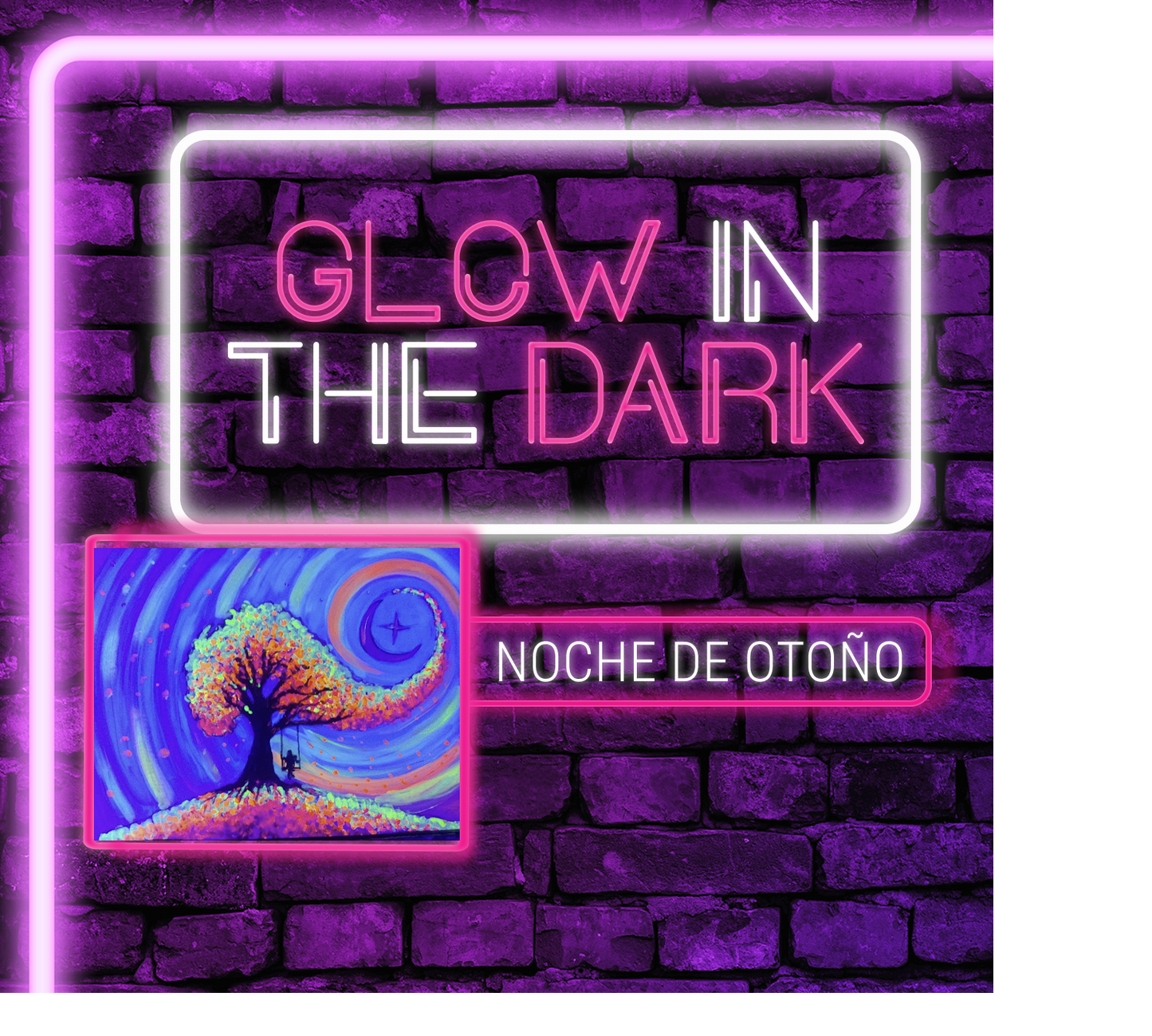 🎨¡Glow in the Dark! Sábado, 16 de Mayo 2026 en Art & Wine Venue - San Juan -¡Lleva tu vino favorito! 7pm
