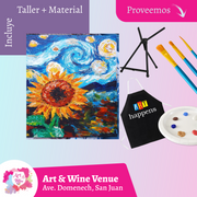 🎨¡Bring a Friend! Adquiere una taquilla y lleva otra gratis 🤩 - Taller de Arte en Art & Wine Venue - ✨Jueves, 11 de Septiembre en San Juan. ¡Lleva tu vino favorito!