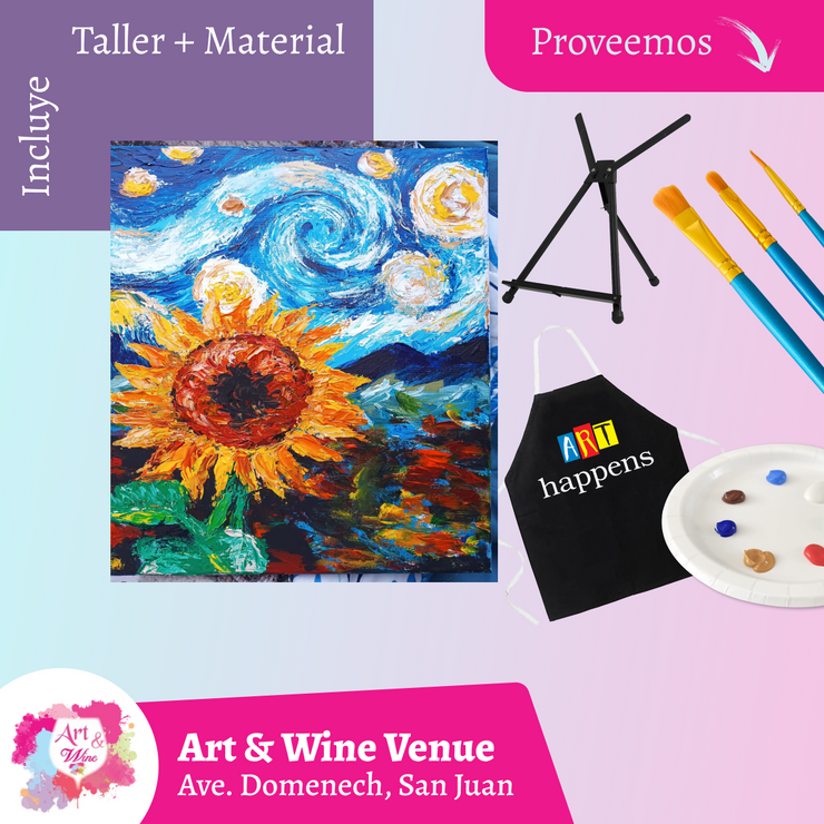 🎨¡Bring a Friend! Adquiere una taquilla y lleva otra gratis 🤩 - Taller de Arte en Art & Wine Venue - ✨Jueves, 11 de Septiembre en San Juan. ¡Lleva tu vino favorito!