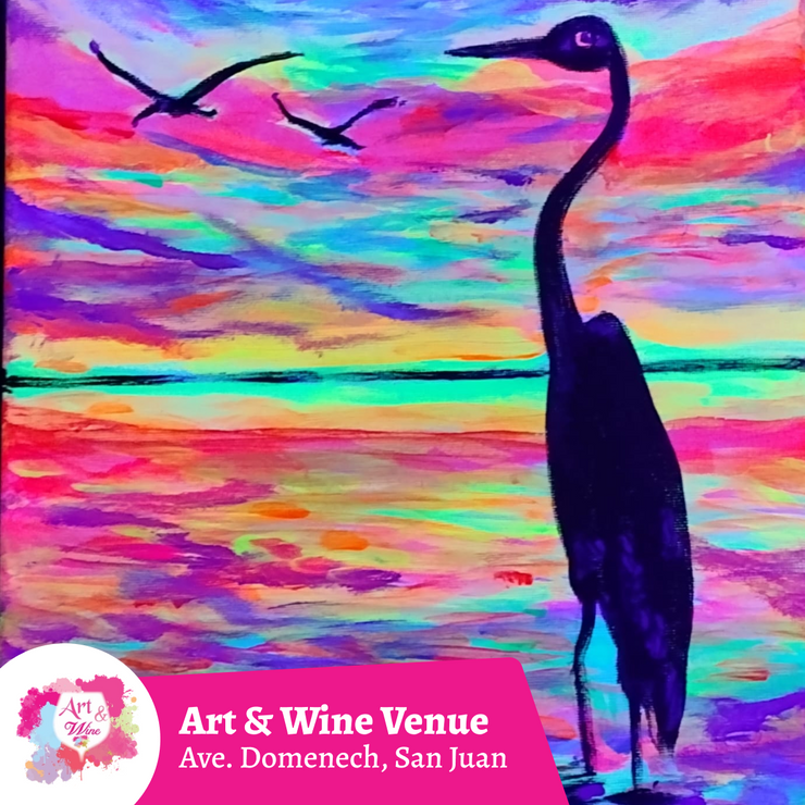 🎨¡Glow in the Dark! Sábado, 31 de Enero 2026 en Art & Wine Venue - San Juan -¡Lleva tu vino favorito! 7pm