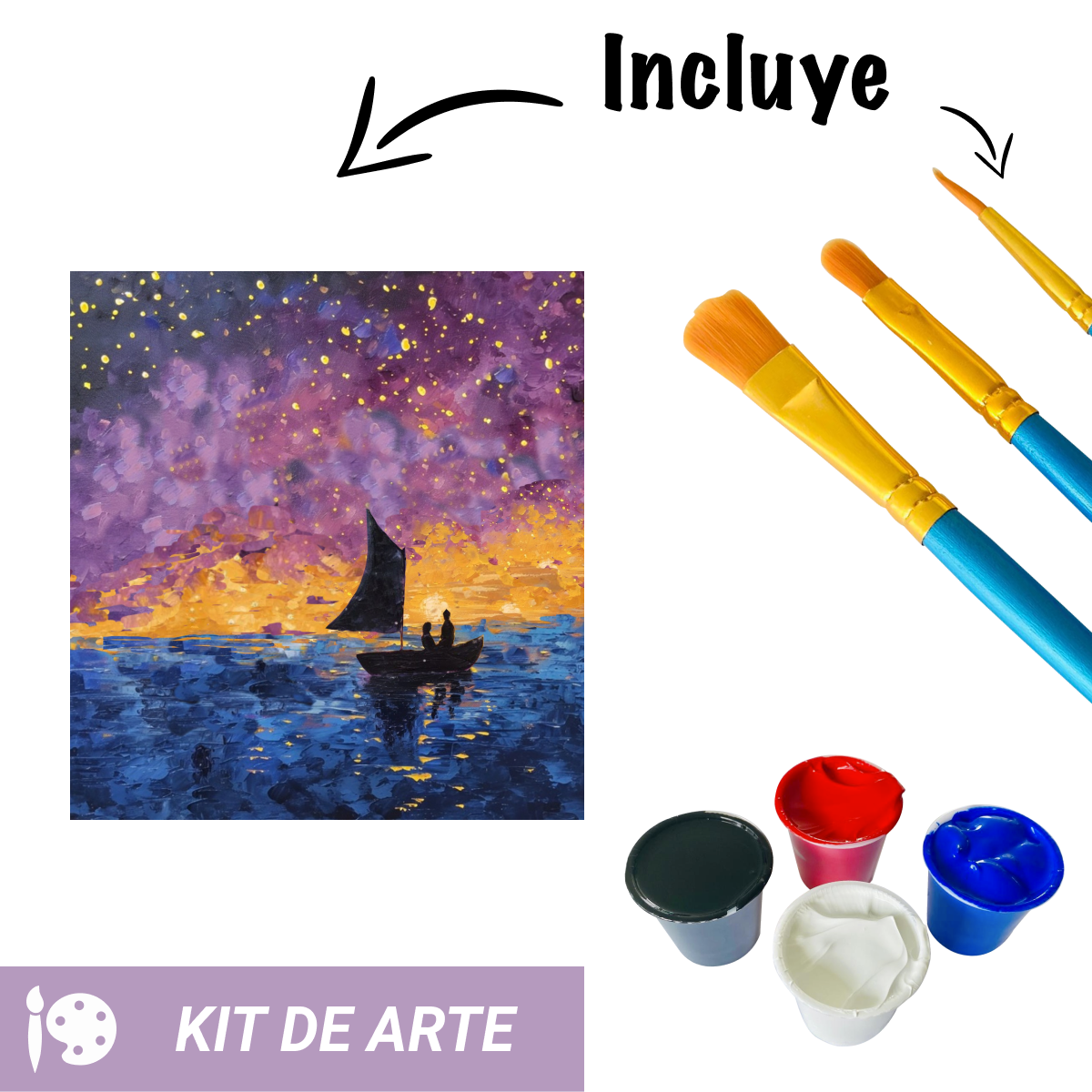 Kit de Arte: Atardecer Púrpura