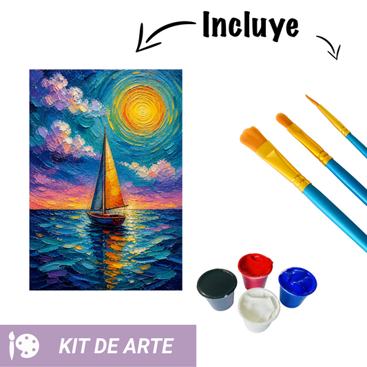 Kit de arte: Barco al atardecer