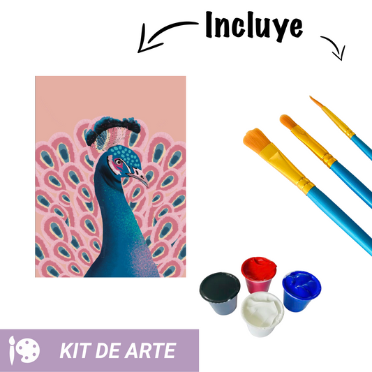 Kit de arte: Pavo sobre Rosa