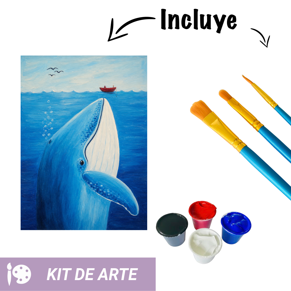 Kit de arte: Ballena Azul