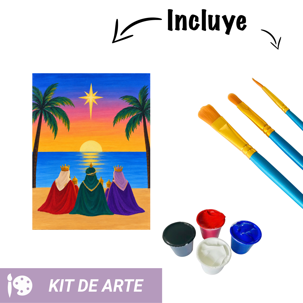 Kit de arte: Reyes en la playa