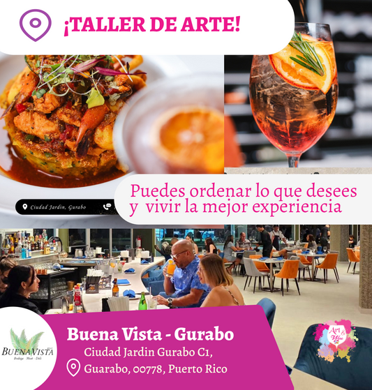 🎨¡Taller de arte!✨ Gurabo - Buena Vista, Jueves 10 de Septiembre 2026  a las 7:00pm 🍷