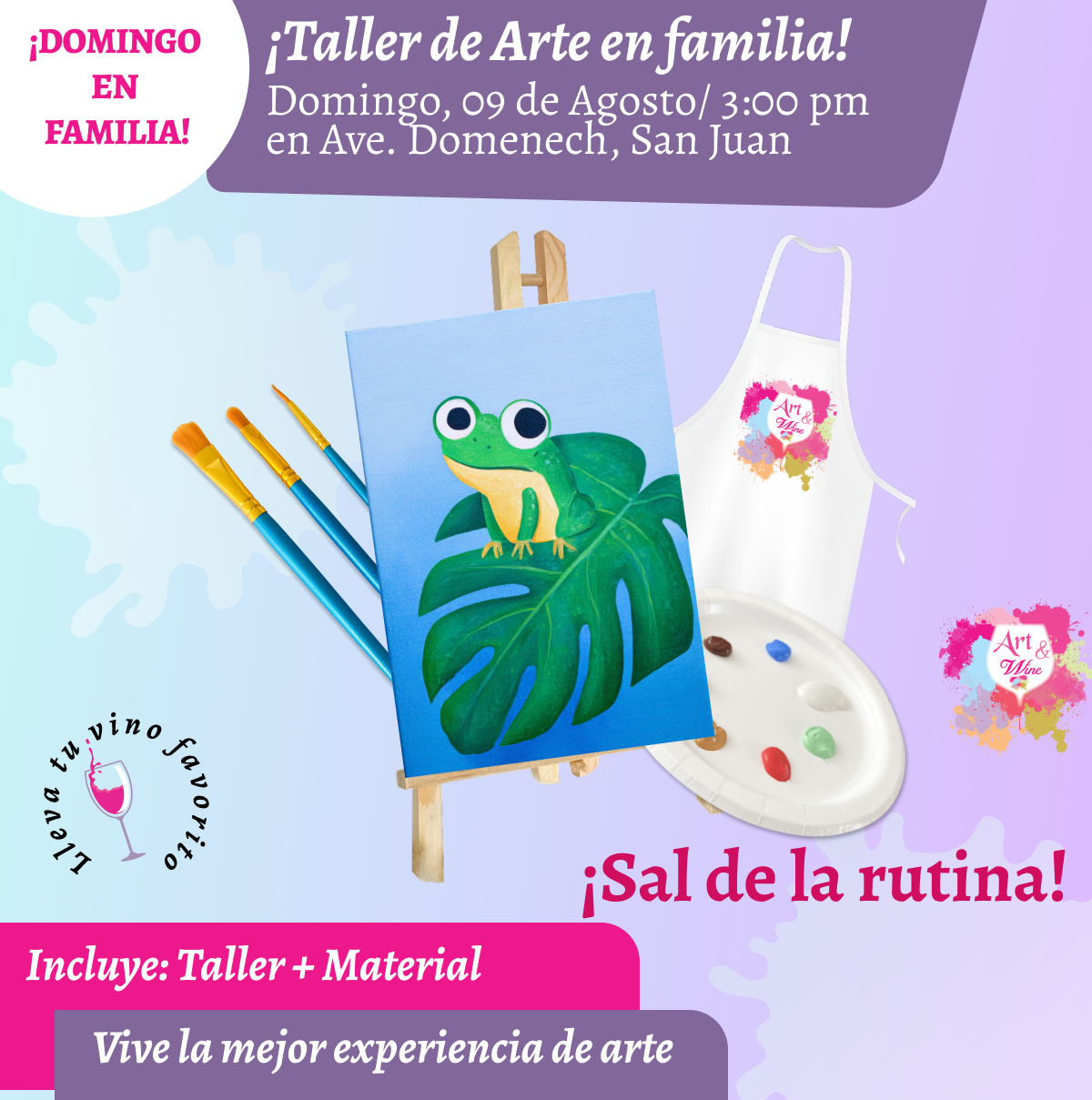 🎨¡Día en Familia!, Domingo, 09 de Agosto 2026 a las 3pm - Art & Wine Venue, San Juan. ✨
