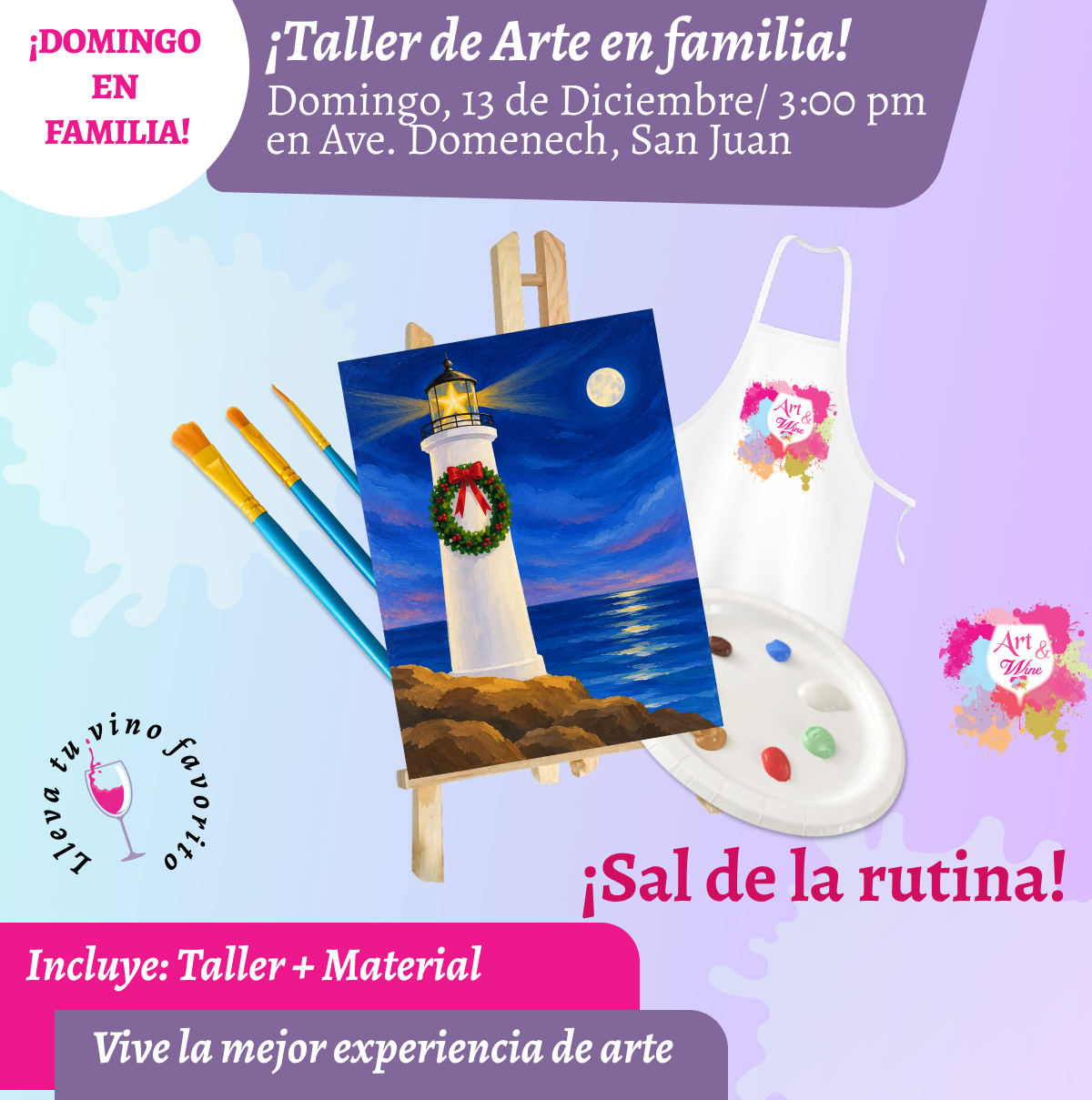 🎨¡Día en Familia!, Domingo, 13 de Diciembre 2026 a las 3pm - Art & Wine Venue, San Juan. ✨