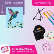 🎨Taller de arte en Art & Wine Venue 7pm - Sábado, 21 de junio en San Juan. ¡Lleva tu vino favorito!