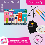 ✨Celebra fin de año con arte 🎄🎨Taller de arte en Art & Wine Venue 7pm -  Sábado, 28 de diciembre en San Juan. ¡Lleva tu vino favorito!