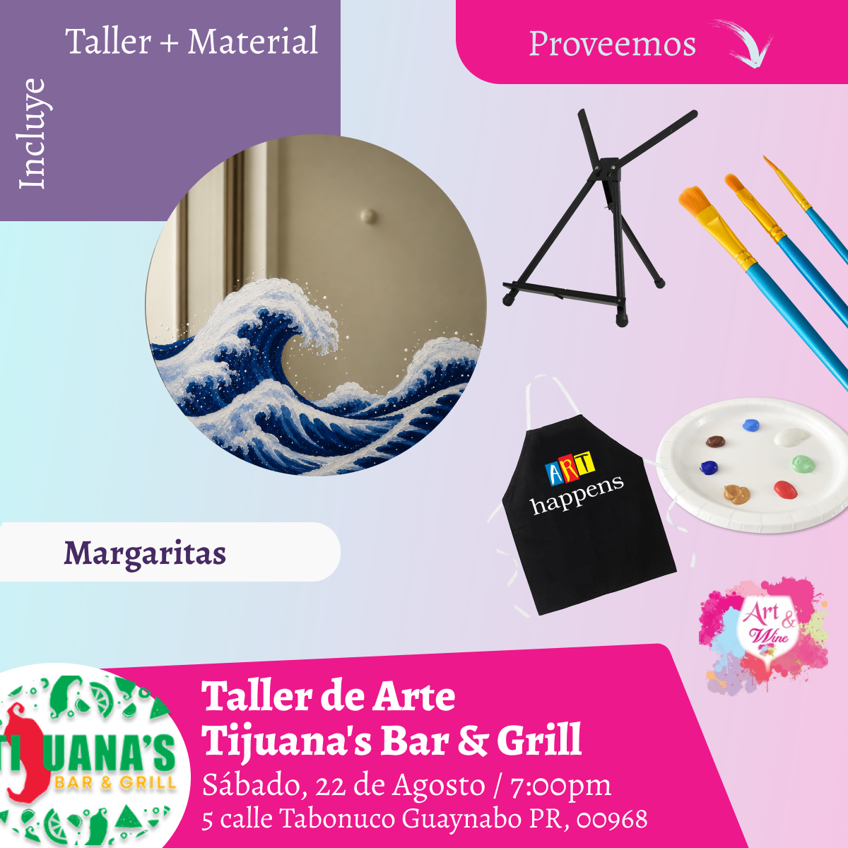 🎨¡Pinta tu espejo! ✨Tijuana's Bar & Grill ✨ Las mejores margaritas 🍹  - 7pm- Sábado, 22 de Agosto 2026