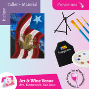🎨Taller de arte en Art & Wine Venue 7pm -  Jueves, 5 de junio en San Juan. ¡Lleva tu vino favorito!