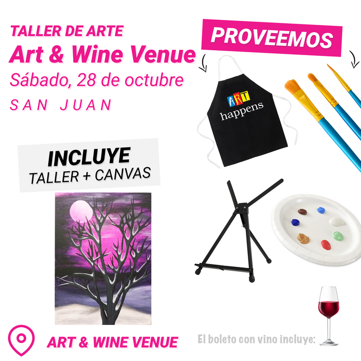 Taller de Arte en Art & Wine Venue 7pm - Sábado, 28 de octubre en San Juan