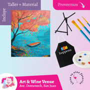 🎨¡Taller de arte en Art & Wine Venue 7pm - Jueves, 23 de octubre en San Juan. ¡Lleva tu vino favorito!