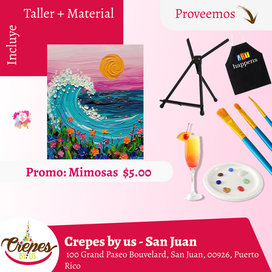 🎨Taller en ✨Crepes by us - San Juan✨ Promo en mimosas 🍹   - 2pm- Sábado,  20 de Junio 2026