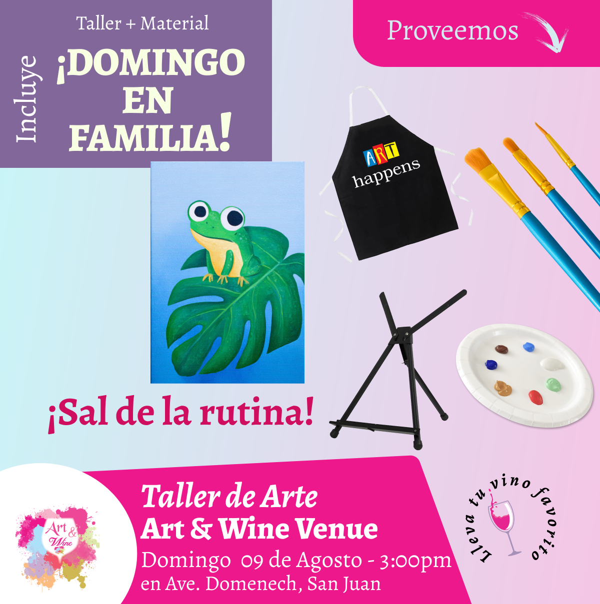 🎨¡Día en Familia!, Domingo, 09 de Agosto 2026 a las 3pm - Art & Wine Venue, San Juan. ✨