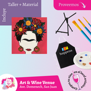 ¡🎨Taller de arte en Art & Wine Venue 7pm -  Miércoles, 21 de mayo en San Juan. ¡Lleva tu vino favorito!