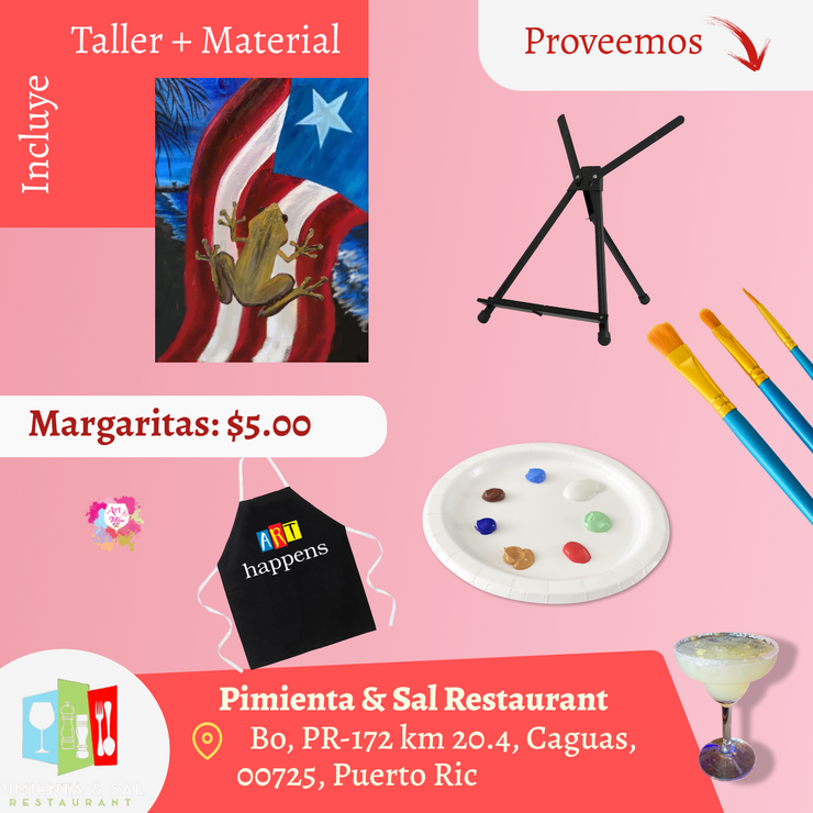 🎨¡Nuevo Taller en Caguas! Pimienta & Sal Restaurant 🎨  PROMO MARGARITAS 7pm- Jueves, 29 de mayo