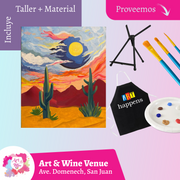 🎨¡Bring a Friend! Adquiere una taquilla y lleva otra gratis 🤩 - Taller de Arte en Art & Wine Venue - ✨Jueves, 04 de Septiembre en San Juan. ¡Lleva tu vino favorito!
