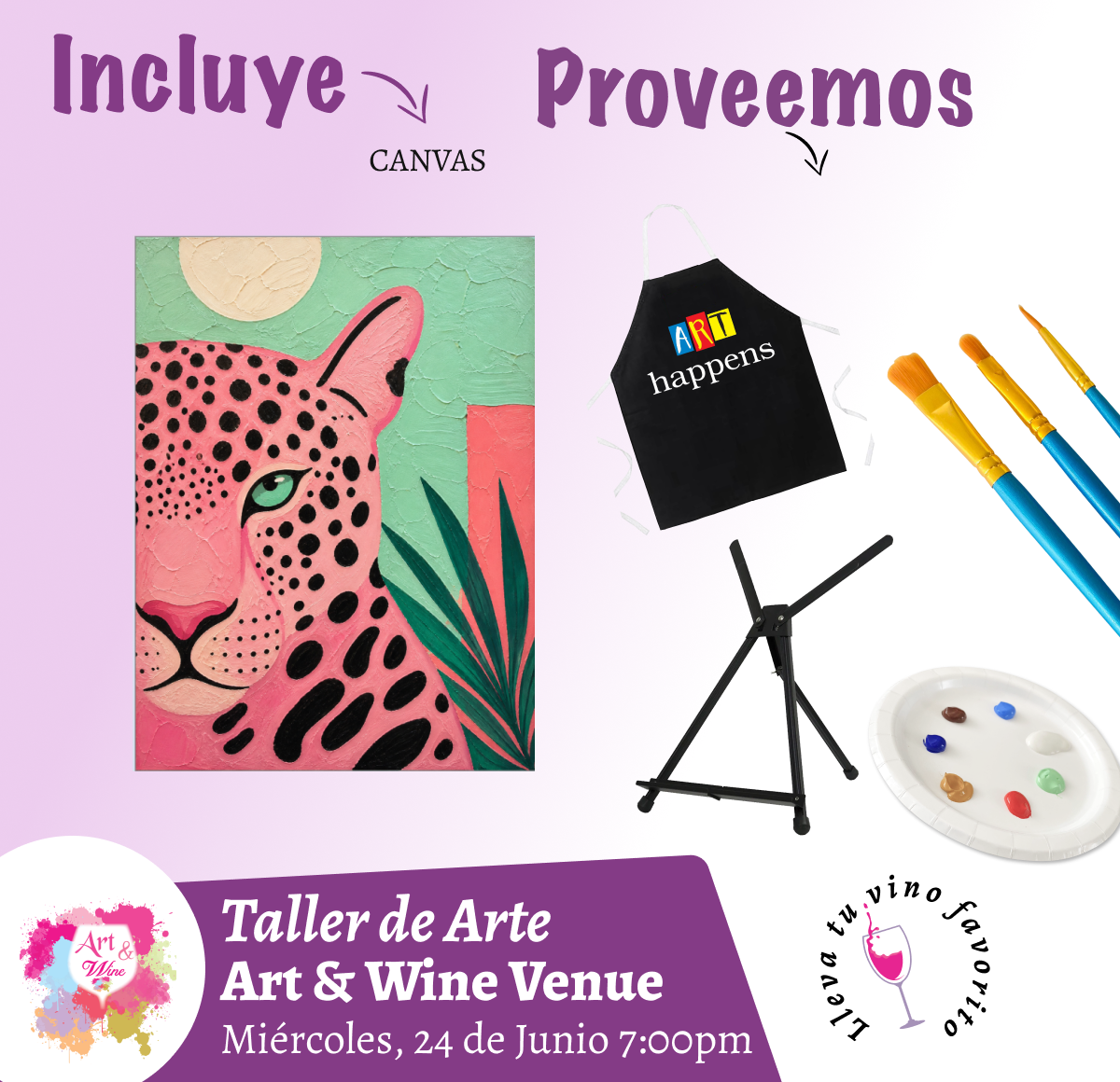 Ladies Night 💜 Art & Wine Venue 7pm- Miércoles, 24 de Junio en San Juan. ¡Lleva tu vino favorito!