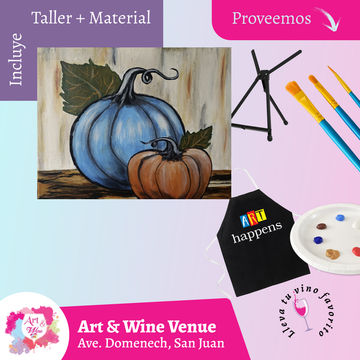 🎨¡Taller de arte en Art & Wine Venue 7pm - Jueves, 13 de noviembre en San Juan. ¡Lleva tu vino favorito!