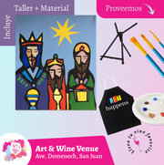 🎨¡Taller de arte en Art & Wine Venue 7pm - Jueves, 15 de Enero 2026 en San Juan. ¡Lleva tu vino favorito!