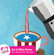 🎨¡Taller de arte en Art & Wine Venue 7pm - Jueves, 22 de Enero 2026 en San Juan. ¡Lleva tu vino favorito!